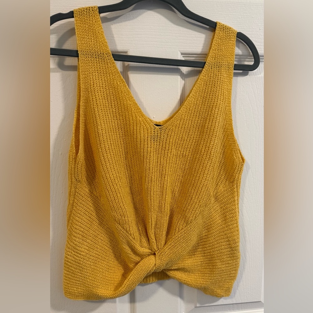 moon & madison Mustard Knit Tank Top